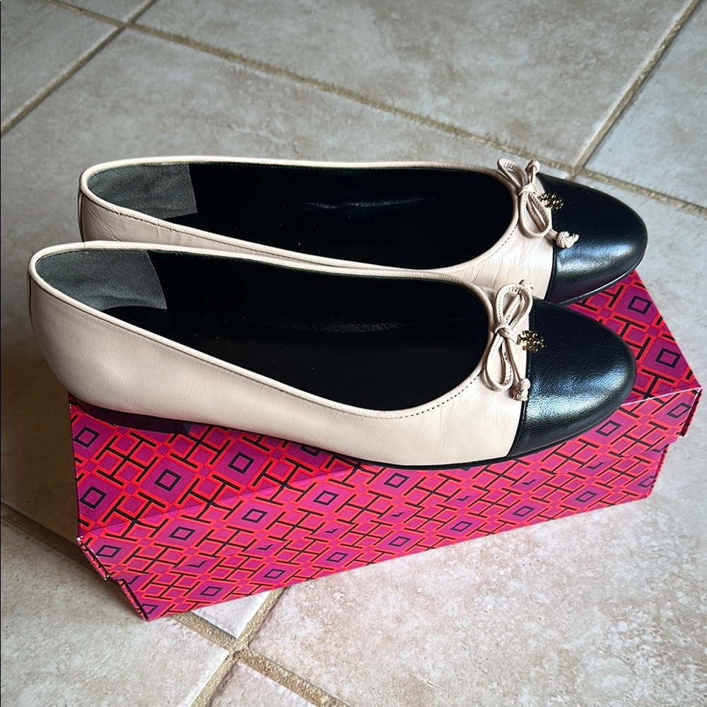Tory Burch Rose Pink Cap-Toe Ballet Flats